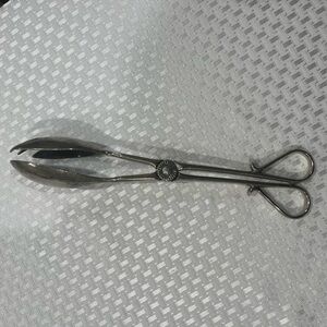Vintage Silver Plated Serving Tongs 11” long.